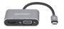 MANHATTAN USB-C 4-in-1 Konverter mit Power Delivery USB 3.2 Typ-C-Stecker auf HDMI 4K30Hz VGA 1080p6