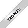Schriftbandkassette Brother 12mm silber matt./sw TZEM-931 (TZEM931)