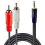 LINDY Audiokabel RCA 3.5mm/2m 2xRCA/3.5mm m/m vergoldet (35681)