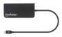 Manhattan USB-C Dock/Hub with Card Reader - Ports (x5): Ethernet - USB-A (3) and USB-C - With Power Delivery to USB-C Port (100W) - Cable 30cm - Aluminium - Black - Three Year Warranty - Retail Box - USB 3.2 Gen 1 (3.1 Gen 1) Type-C - Black - MicroSD (Tra