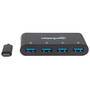 Manhattan USB-C Dock/Hub - Ports (x4): USB-A (x4) - 5 Gbps (USB 3.2 Gen1 aka USB 3.0) - External Power Supply Not Needed - Equivalent to Startech HB30C4AB - Cable 20cm - SuperSpeed USB - Black - Three Year Warranty - Blister - USB 3.2 Gen 1 (3.1 Gen 1) Ty