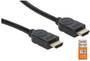 Manhattan HDMI Cable with Ethernet - 4K@60Hz (Premium High Speed) - 3m - Male to Male - Black - Equivalent to Startech HDMM3MP - Ultra HD 4k x 2k - Fully Shielded - Gold Plated Contacts - Lifetime Warranty - Polybag - 3 m - HDMI Type A (Standard) - HDMI T