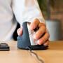 R-GO Tools R-Go Maus HE ergonomisch links  USB       mittel  schw./silb retail (RGOHELE)
