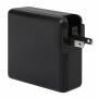 Manhattan 4-in-1 Travel Wall Charger and Powerbank 8,000 mAh - USA/UK/Euro 2-pin Plugs - Output: 1x USB-C - 2x USB-A ports and Wireless Charging Pad (5W) - Black - Box - 5 V - 3 A - Black