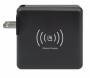 Manhattan 4-in-1 Travel Wall Charger and Powerbank 8,000 mAh - USA/UK/Euro 2-pin Plugs - Output: 1x USB-C - 2x USB-A ports and Wireless Charging Pad (5W) - Black - Box - 5 V - 3 A - Black