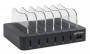Manhattan Charging Station - 6x USB-A Ports - Outputs: 6x 2.4A - Smart IC - LED Indicator Lights - Black (Power Cable: Euro 2-pin plug to C7 figure-of-8 connector) - Box - Black - CE FCC RoHS WEEE ETL - 100 - 240 V - 1 A - 155 mm - 125 mm