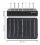 Manhattan Charging Station - 6x USB-A Ports - Outputs: 6x 2.4A - Smart IC - LED Indicator Lights - Black (Power Cable: Euro 2-pin plug to C7 figure-of-8 connector) - Box - Black - CE FCC RoHS WEEE ETL - 100 - 240 V - 1 A - 155 mm - 125 mm