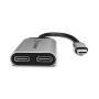 Alogic Adapter USB-C -> 2x USB-C St/2xBu 10cm Space grey (UL2CAPW-SGR)