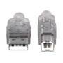 MANHATTAN USB Kabel A -> B St/St  5.00m silber (345408)