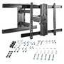 StarTech.com TV Wall Mount for up to 80" (100lb) VESA Mount Displays - Low Profile Full Motion Universal TV Wall Mount Bracket - Heavy Duty Adjustable Tilt/Swivel Articulating Arm - 200 x 100 mm - 600 x 400 mm - -15 - 2° - -90 - 90° - Steel - Black