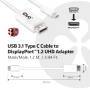 Club 3D Club3D Kabel   USB 3.1 Typ C > DP 1.2 4K60Hz UHD 1,2m  St/St retail (CAC-1517)