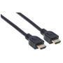 Manhattan HDMI In-Wall CL3 Cable with Ethernet - 4K@60Hz (Premium High Speed) - 1m - Male to Male - Black - Ultra HD 4k x 2k - In-Wall rated - Fully Shielded - Gold Plated Contacts - Lifetime Warranty - Polybag - 1 m - HDMI Type A (Standard) - HDMI Type A