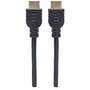 Manhattan HDMI In-Wall CL3 Cable with Ethernet - 4K@60Hz (Premium High Speed) - 1m - Male to Male - Black - Ultra HD 4k x 2k - In-Wall rated - Fully Shielded - Gold Plated Contacts - Lifetime Warranty - Polybag - 1 m - HDMI Type A (Standard) - HDMI Type A