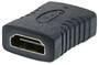 Manhattan HDMI Coupler - 4K@60Hz (Premium High Speed) - Female to Female - Straight Connection - Black - Equivalent to Startech GCHDMIFF - Ultra HD 4k x 2k - Fully Shielded - Gold Plated Contacts - Lifetime Warranty - Polybag - HDMI - HDMI - Black