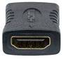 Manhattan HDMI Coupler - 4K@60Hz (Premium High Speed) - Female to Female - Straight Connection - Black - Equivalent to Startech GCHDMIFF - Ultra HD 4k x 2k - Fully Shielded - Gold Plated Contacts - Lifetime Warranty - Polybag - HDMI - HDMI - Black