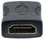 Manhattan HDMI Coupler - 4K@60Hz (Premium High Speed) - Female to Female - Straight Connection - Black - Equivalent to Startech GCHDMIFF - Ultra HD 4k x 2k - Fully Shielded - Gold Plated Contacts - Lifetime Warranty - Polybag - HDMI - HDMI - Black
