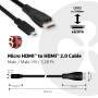 Club 3D Micro HDMI™ to HDMI™ 2.0 4K60Hz Cable 1M / 3.28Ft - 1 m - HDMI Type D (Micro) - HDMI Type A (Standard) - 3D - 18 Gbit/s - Black