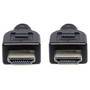 Manhattan HDMI In-Wall CL3 Cable with Ethernet - 4K@60Hz (Premium High Speed) - 5m - Male to Male - Black - Ultra HD 4k x 2k - In-Wall rated - Fully Shielded - Gold Plated Contacts - Lifetime Warranty - Polybag - 5 m - HDMI Type A (Standard) - HDMI Type A