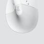 Logitech Lift Vertical Ergonomic Mouse for Business - Right-hand - Vertical design - Optical - RF Wireless + Bluetooth - 4000 DPI - White