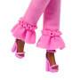 Mattel Barbie Deluxe Style-Puppe Nr. 4 mit weichem rosafarbenem Jumpsuit und rosa und braunen gefloc