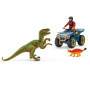 Schleich Dinosaurs         41466 Flucht auf Quad vor Velociraptor Schleich