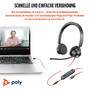 HP Poly Blackwire 3325 Stereo USB-C Headset +3,5mm Plug +USB-C/A Adapter (8X221AA)