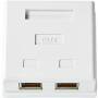 Nedis Netzwerk-Wanddose| An der Wand| 2 Ports| CAT7| Gerade| Vergoldet| PVC| Weiss