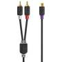 Nedis Stereo-Audiokabel| 2x RCA Stecker| Cinch Buchse| Vergoldet| 0.20 m| rund| - Cable - Audio/Multimedia