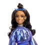 Mattel Barbie Deluxe Style-Modepuppe #7 in blauem Metallic-Top und Rock mit Accessoires, brünett