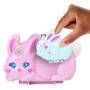 Mattel Polly Pocket 2-in-1-Bunny Fun Schatulle, tragbares Taschen-Spielset mit 2 Puppen und 12 Zubeh