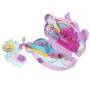 Mattel Polly Pocket 2-in-1-Bunny Fun Schatulle, tragbares Taschen-Spielset mit 2 Puppen und 12 Zubeh