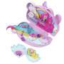Mattel Polly Pocket 2-in-1-Bunny Fun Schatulle, tragbares Taschen-Spielset mit 2 Puppen und 12 Zubeh