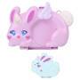 Mattel Polly Pocket 2-in-1-Bunny Fun Schatulle, tragbares Taschen-Spielset mit 2 Puppen und 12 Zubeh