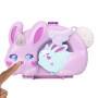 Mattel Polly Pocket 2-in-1-Bunny Fun Schatulle, tragbares Taschen-Spielset mit 2 Puppen und 12 Zubeh