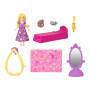 Mattel Disney Princess Rapunzel Storytime Stackers Puppenhaus mit kleiner Puppe, Pascal-Figur und 7 