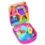 Mattel Polly Pocket Eiskätzchen-Schatulle, Spielset mit 1 Minipuppe und Hündchen, Reisespielzeug mit