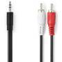Nedis Stereo-Audiokabel| 3.5 mm Stecker| 2x RCA| Vernickelt| 3.00 m| rund| - Audio/Multimedia