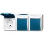 BUSCH JAEGER 2300/3 EBW-53 - CEE 7/3 - 2P+E - Blue - White - IP44 - 250 V - 16 A