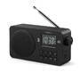 Nedis FM-Radio / Tragbare Ausführung / FM / Akkubetrieben / Stromversorgung über USB / Digital / 2 W / Displaygröße: 1.77 " / Scharz-weiß Monitor / Bluetooth® / Kopfhörerausgang / Schwarz