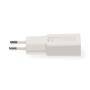 Nedis Netzladegerät / 30 W / GaN / PD3.0 30W / Schnellladefunktion / 1.5 / 2.0 / 2.5 / 3.0 A / Anzahl der Ausgänge: 2 / USB-A / USB-C™ / USB-C™ (Lose) Kabel / 1.50 m / Automatische Spannungswahl / Weiss