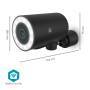 Nedis SmartLife Außenkamera / Wi-Fi / Spotlight / 4K / 3840x2160 / IP65 / Cloud Storage (optional) / microSD (not enthalten) / Onvif / 5 V DC / mit Bewegungssensor / Nachtsicht / Schwarz