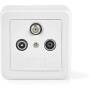 Nedis Antennen Enddose| 1x F-Buchse IEC-Buchse IEC-Stecker| 75 Ohm| Return