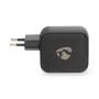 Nedis Netzladegerät / 100 W / GaN / PD3.0 / Schnellladefunktion / 2.5 / 3.0 / 5.0 A / Anzahl der Ausgänge: 3 / USB-A / 2x USB-C™ / Automatische Spannungswahl / Schwarz