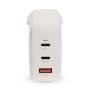 Nedis Netzladegerät / 100 W / GaN / PD3.0 / Schnellladefunktion / 2.5 / 3.0 / 5.0 A / Anzahl der Ausgänge: 3 / USB-A / 2x USB-C™ / Automatische Spannungswahl / Weiss