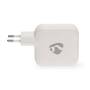 Nedis Netzladegerät / 100 W / GaN / PD3.0 / Schnellladefunktion / 2.5 / 3.0 / 5.0 A / Anzahl der Ausgänge: 3 / USB-A / 2x USB-C™ / Automatische Spannungswahl / Weiss