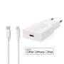 Nedis Netzladegerät / 20 W / GaN / PD3.0 / Schnellladefunktion / 1.67 A / 2.22 A / 3.0 A / Anzahl der Ausgänge: 1 / USB-C™ / Lightning 8-Pin (Lose) Kabel / 1.00 m / Automatische Spannungswahl / Weiss