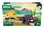Ravensburger BRIO World  36082 Dinosaurier Ankylosaurus | Zug & Dinosaurier-Spielset für Kinder ab 