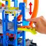 Mattel Hot Wheels City Mega-Parkgarage-Spielset mit 1 Die-Cast-Spielzeugauto und 1 Spielzeug-Hubschr