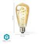 Nedis SmartLife LED Filament Lampe / Wi-Fi / E27 / 360 lm / 4.90 W / Warm bis kühlen weiß / 1800 - 6500 / Glas / Android™ / IOS / ST64 / 1 Stück