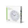 Nedis Wanduhr / Durchmesser: 300 mm / Kunststoff / Leise Bewegung / Weiss